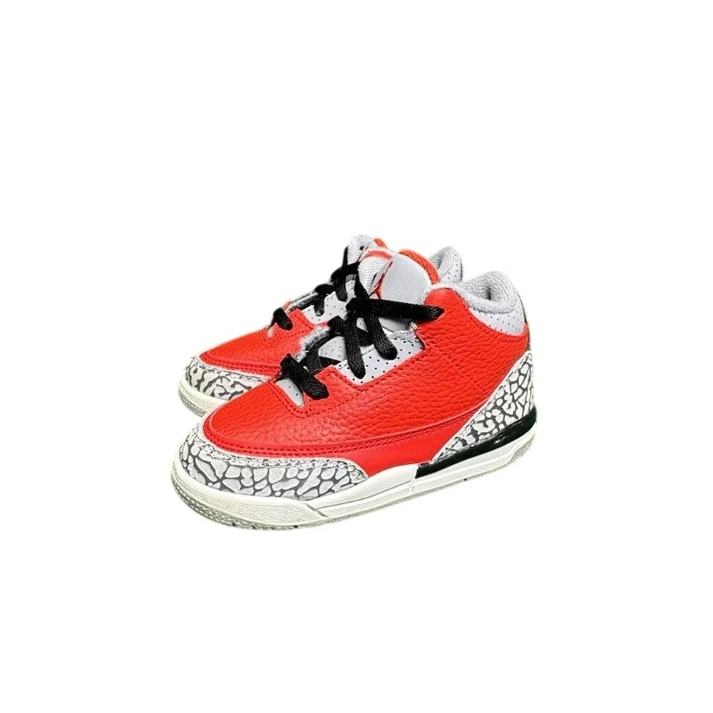 Jordan 3 Retro SE‎ Red Cement Fire Red Toddler Sneakers CQ0489-600 Size 8C